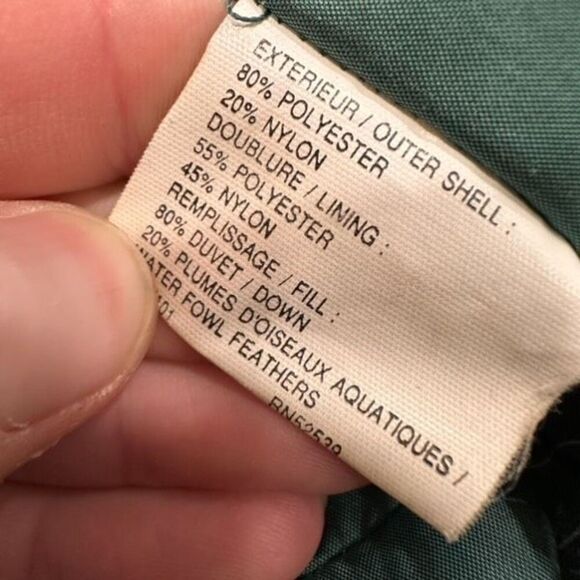 Vintage Utex Women's Snap Front Quilted Down Fur Trim Long Coat Jacket Green 10 - Picture 11 of 16